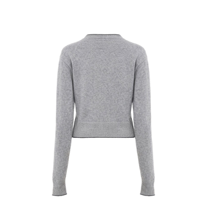 Grey Cardigan With Frontal Buttons Closure