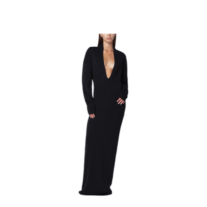 MAYFEYR - Entire Studios - Black Long Dress With Wide Neckline - ESW-W25-10059COBL