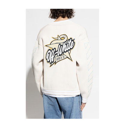 MAYFEYR - Off-White - Cardigan With Patches - 44MHB019S26K001110