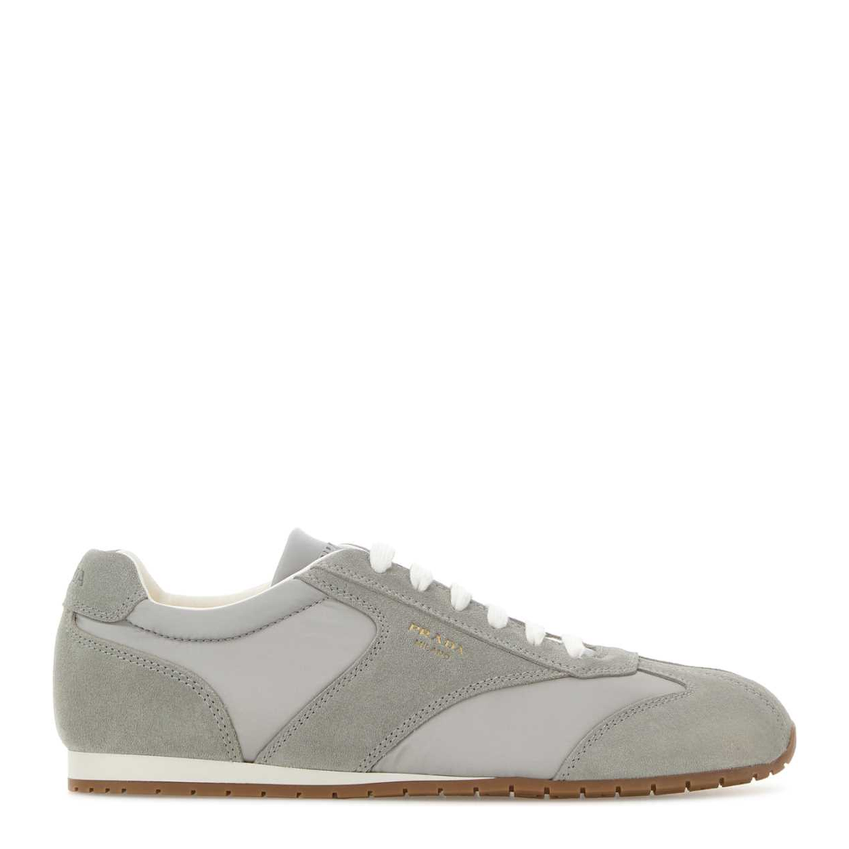 MAYFEYR - Prada - Grey Suede And Fabric Sneakers - 2EE465FG000D7RF0424