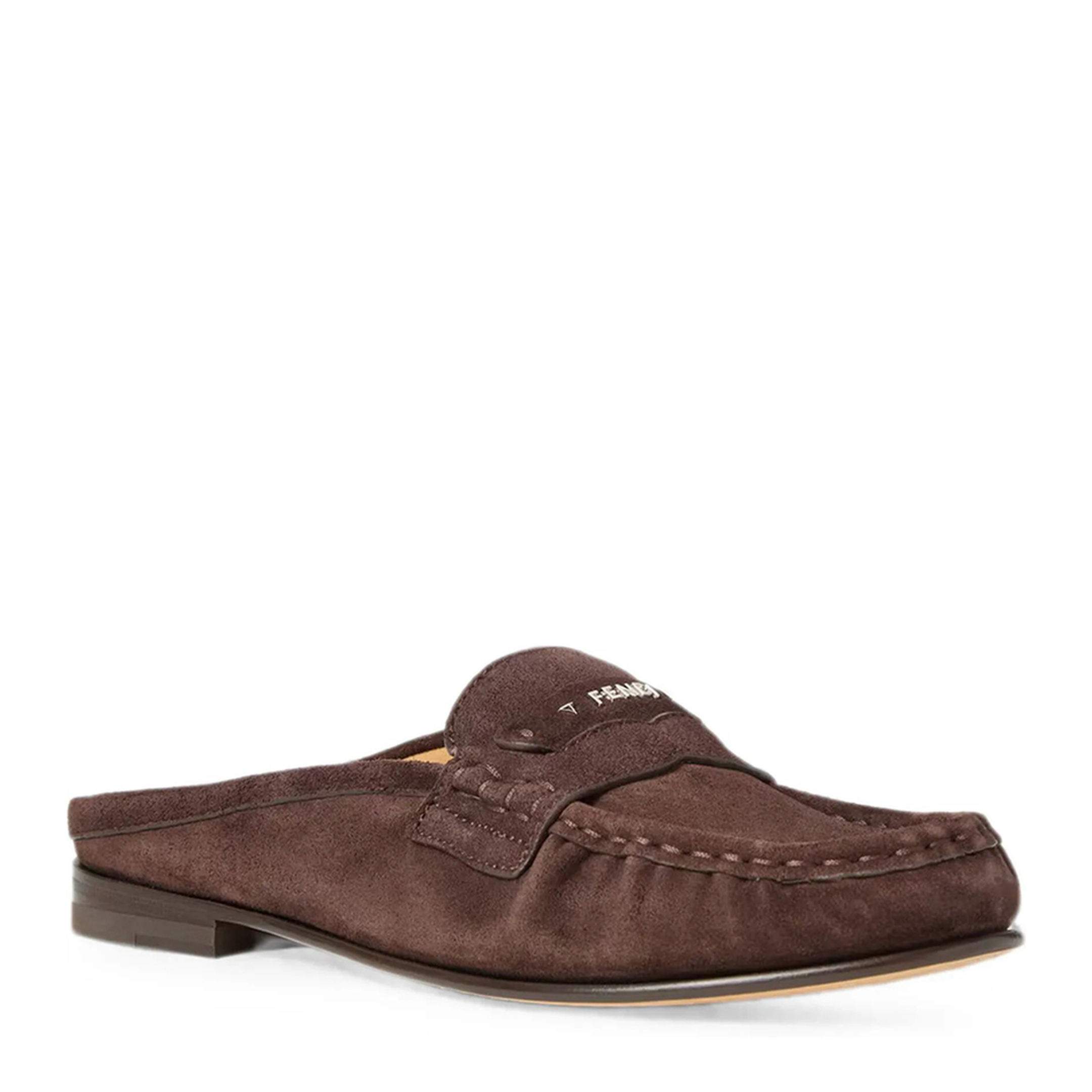 MAYFEYR - Fendi - Brown Suede Moccasin Mules - 8R9194QK9F1UV7