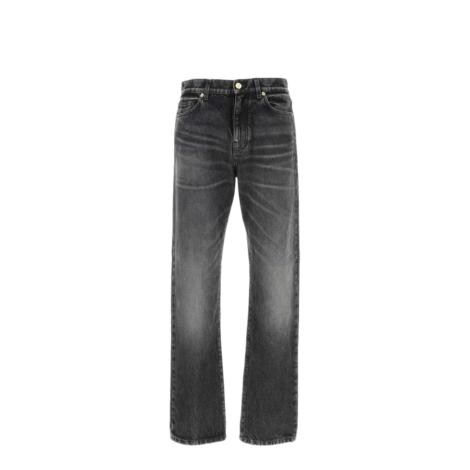 Cotton Denim Jeans With Logo