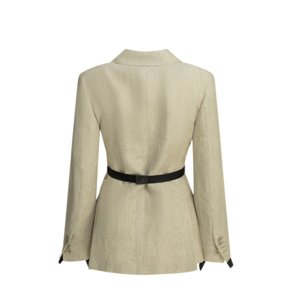 MAYFEYR - Max Mara - Linen Double Breasted Blazer - 2611041473600MXSNEUTRO002