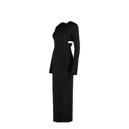 Long Cut-Out Hooded Dress