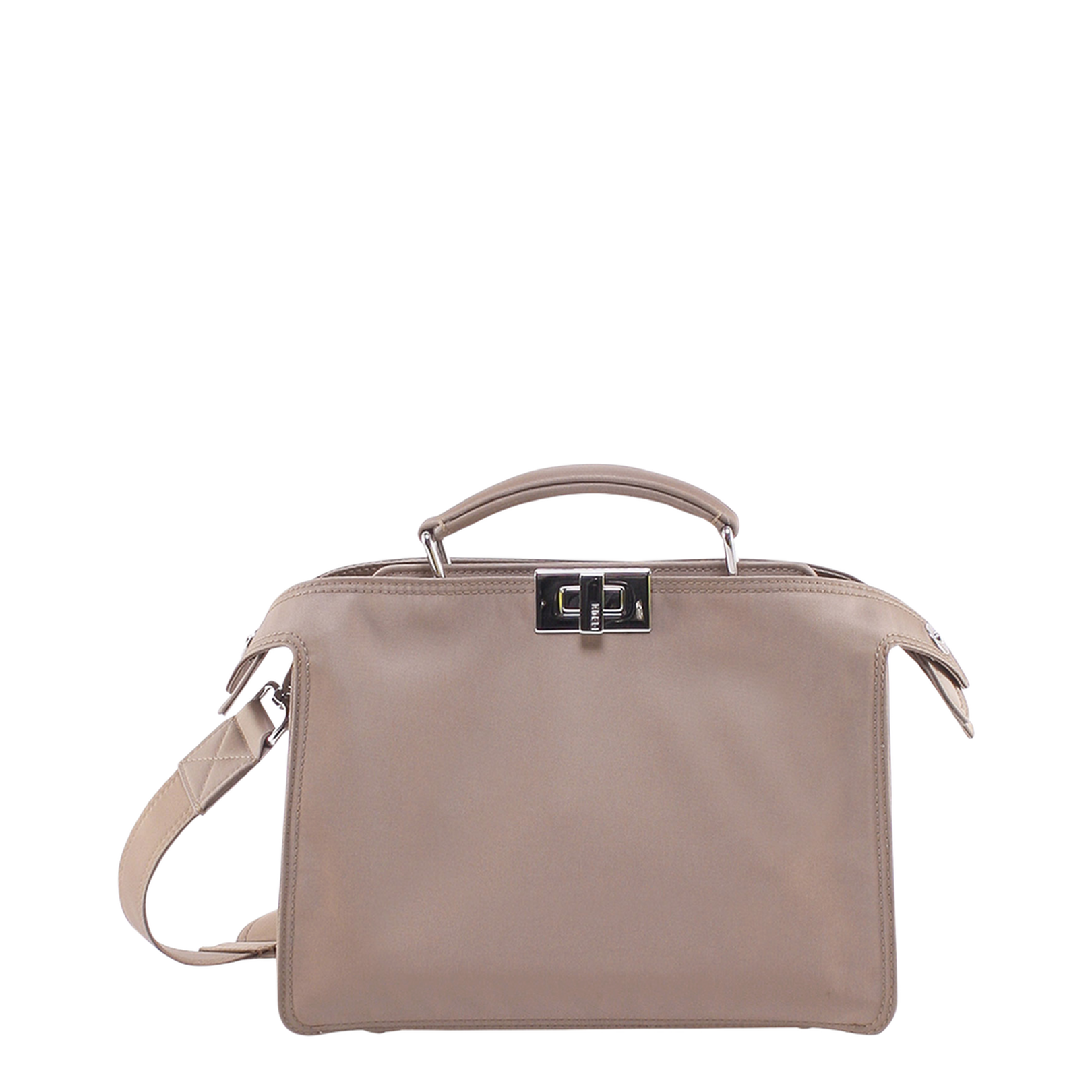 Peekaboo ISeeU Small Leather Top Handle Bags - Tan