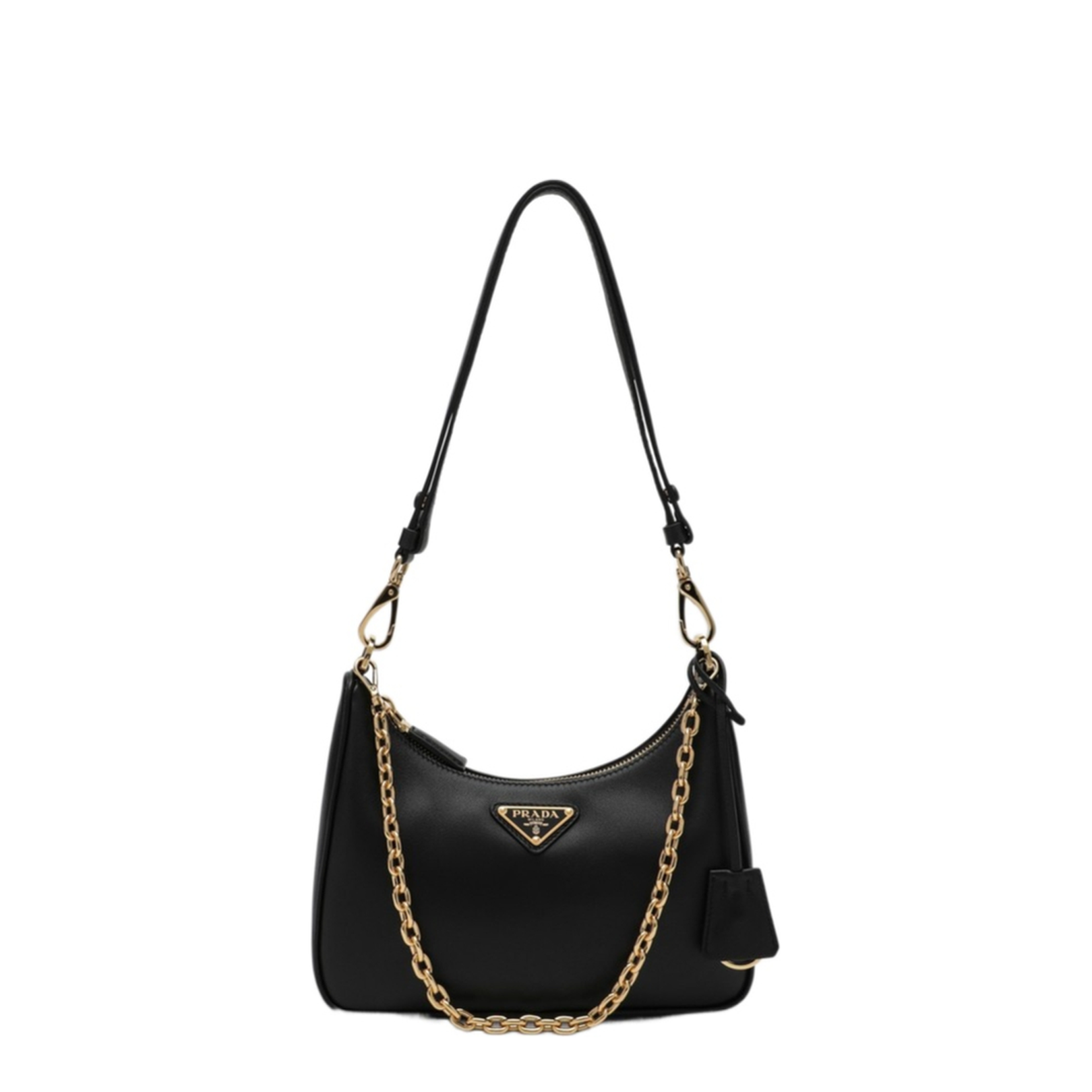 Adjustable Top Handle Bag with Removable Chain Shoulder Strap and Zipper Closure