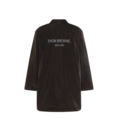 Logo-Print Single-Breasted Coat