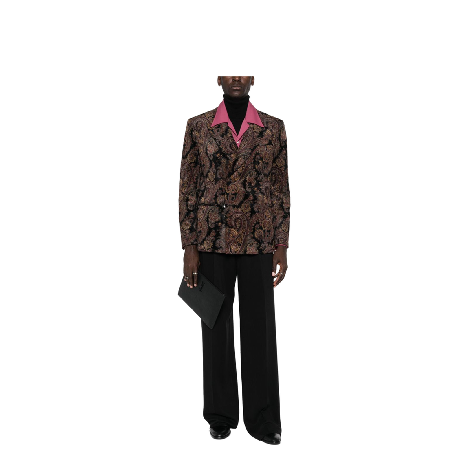 Paisley-Print Corduroy Blazer
