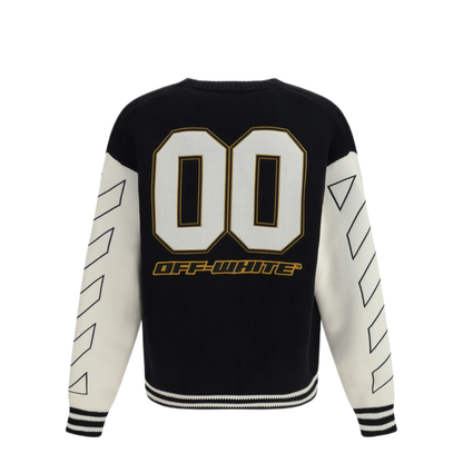 MAYFEYR - Off-White - Star Logo Diagonal Varsity Cardigan - 44MHB019S26K0020010001