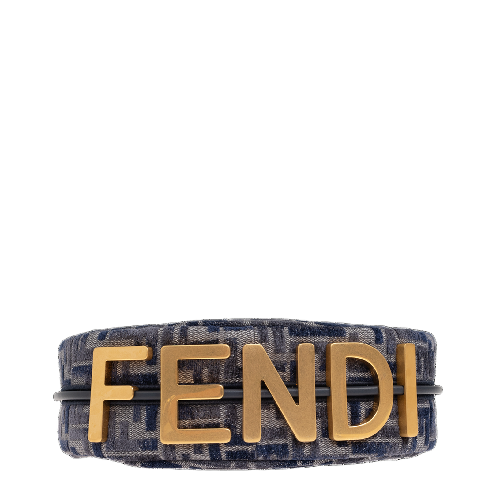 Fendigraphy Small Canvas Hobo Bags - Navy Blue