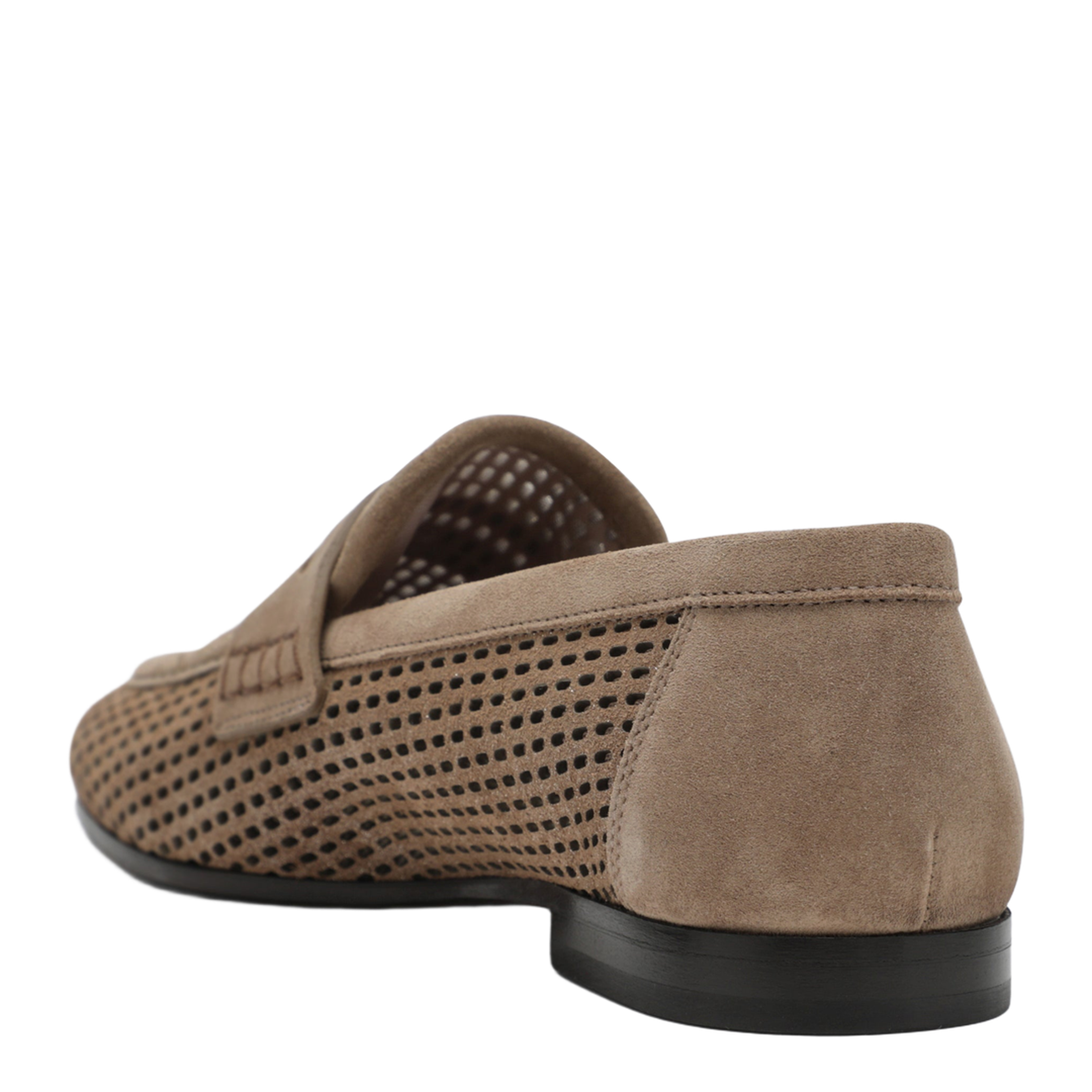 Brown Loafers in Sparkling Net Leather