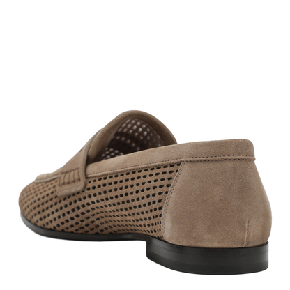 Brown Loafers in Sparkling Net Leather