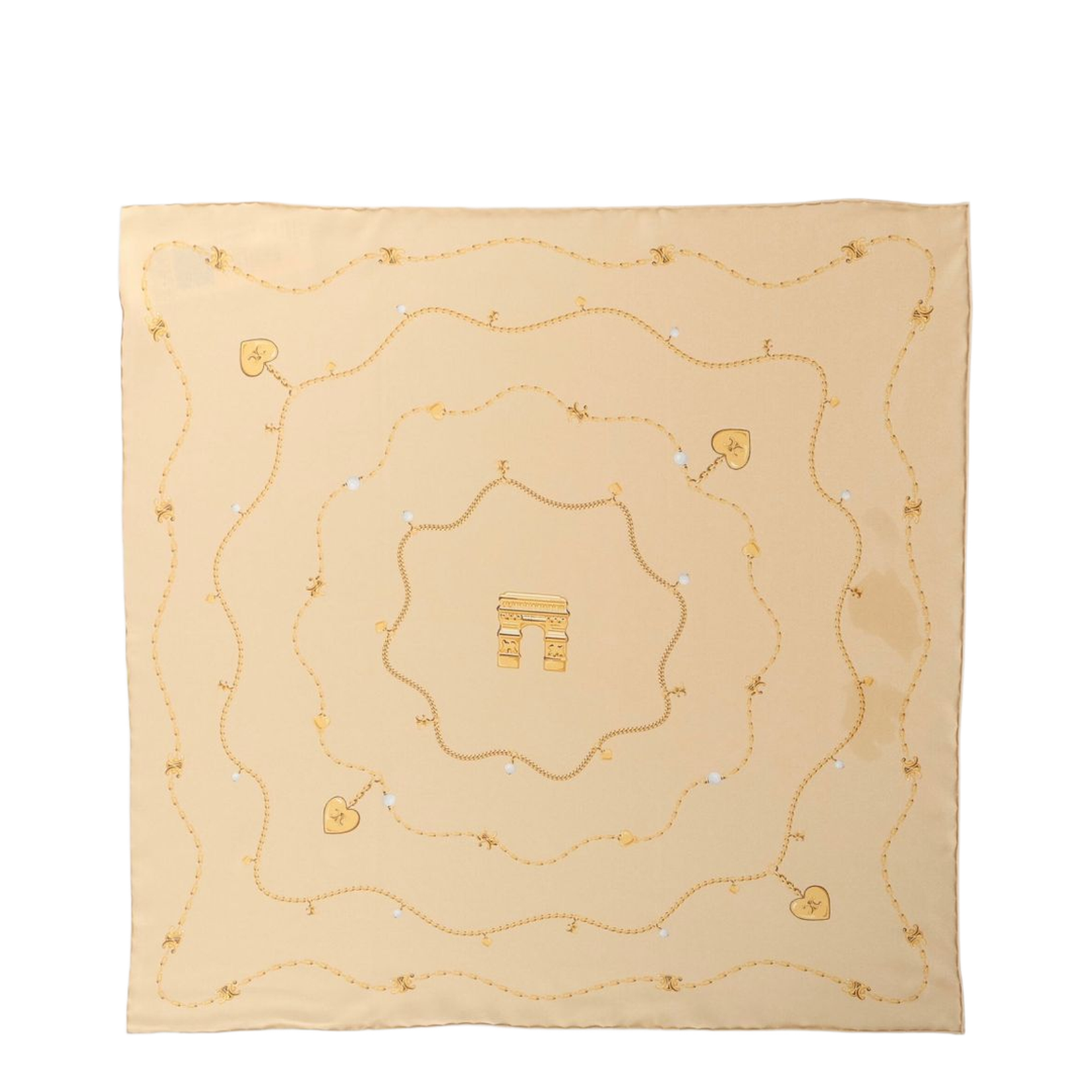 Printed Silk Foulard In Neutral