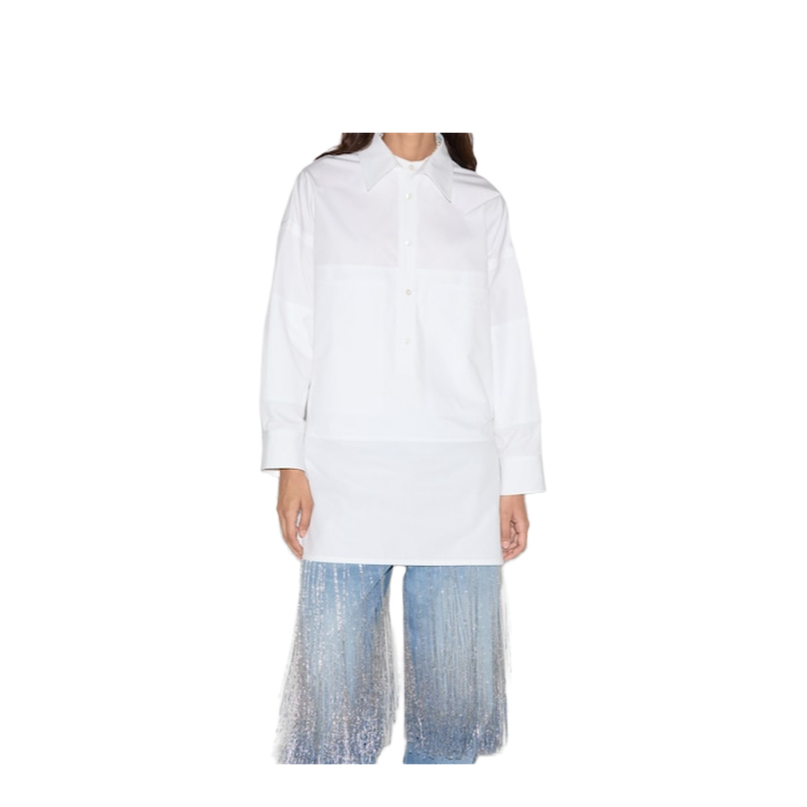 Heavy Cotton Poplin Shirt in White