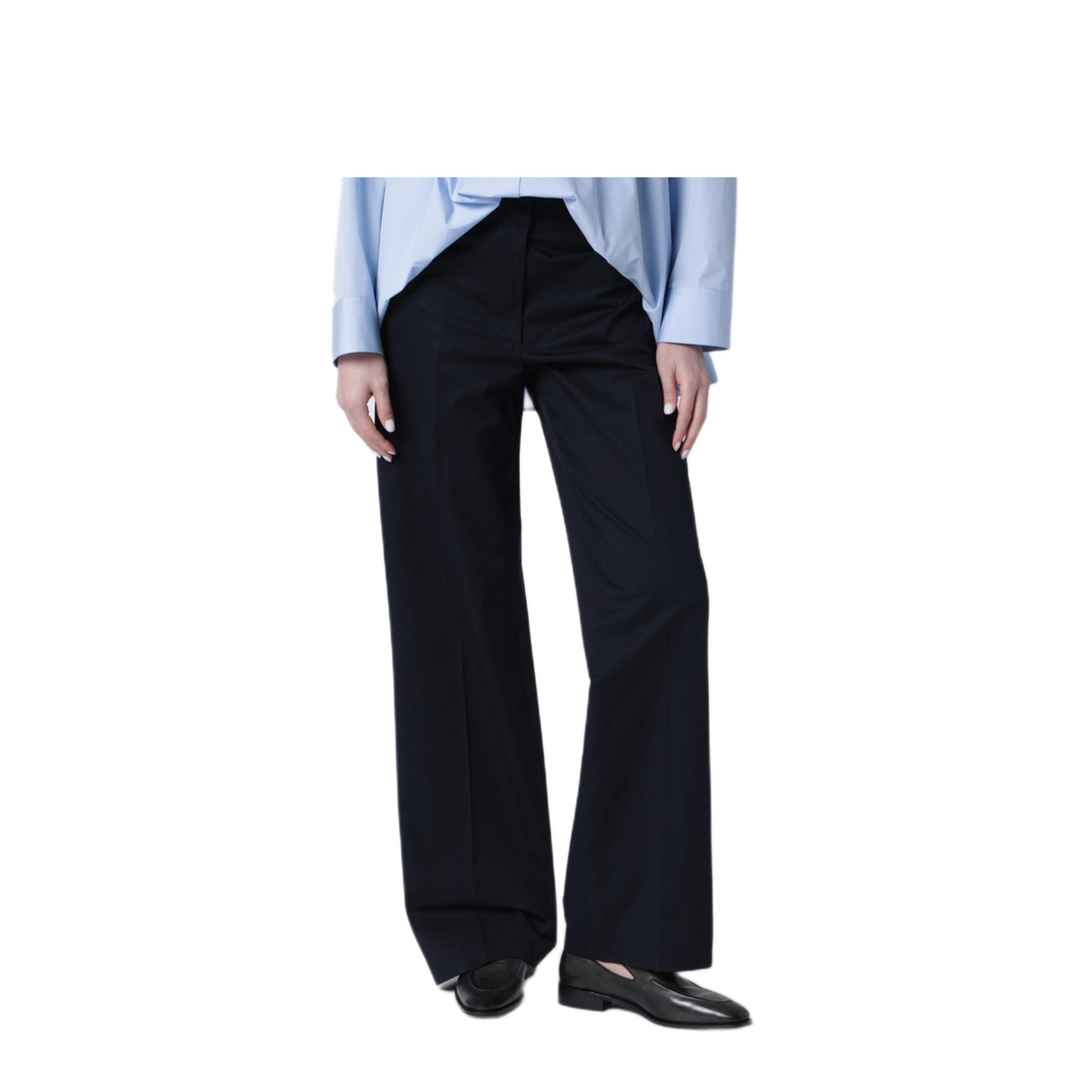 MAYFEYR - PT Torino - Francoise Blue Cotton Blend Trousers - CDVSFSZ00STDVD100360