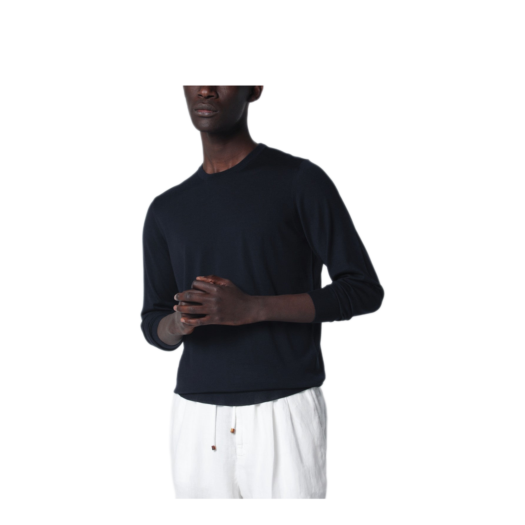 MAYFEYR - Drumohr - Navy Blue Wool Crew Neck Sweater - D0D103WO790