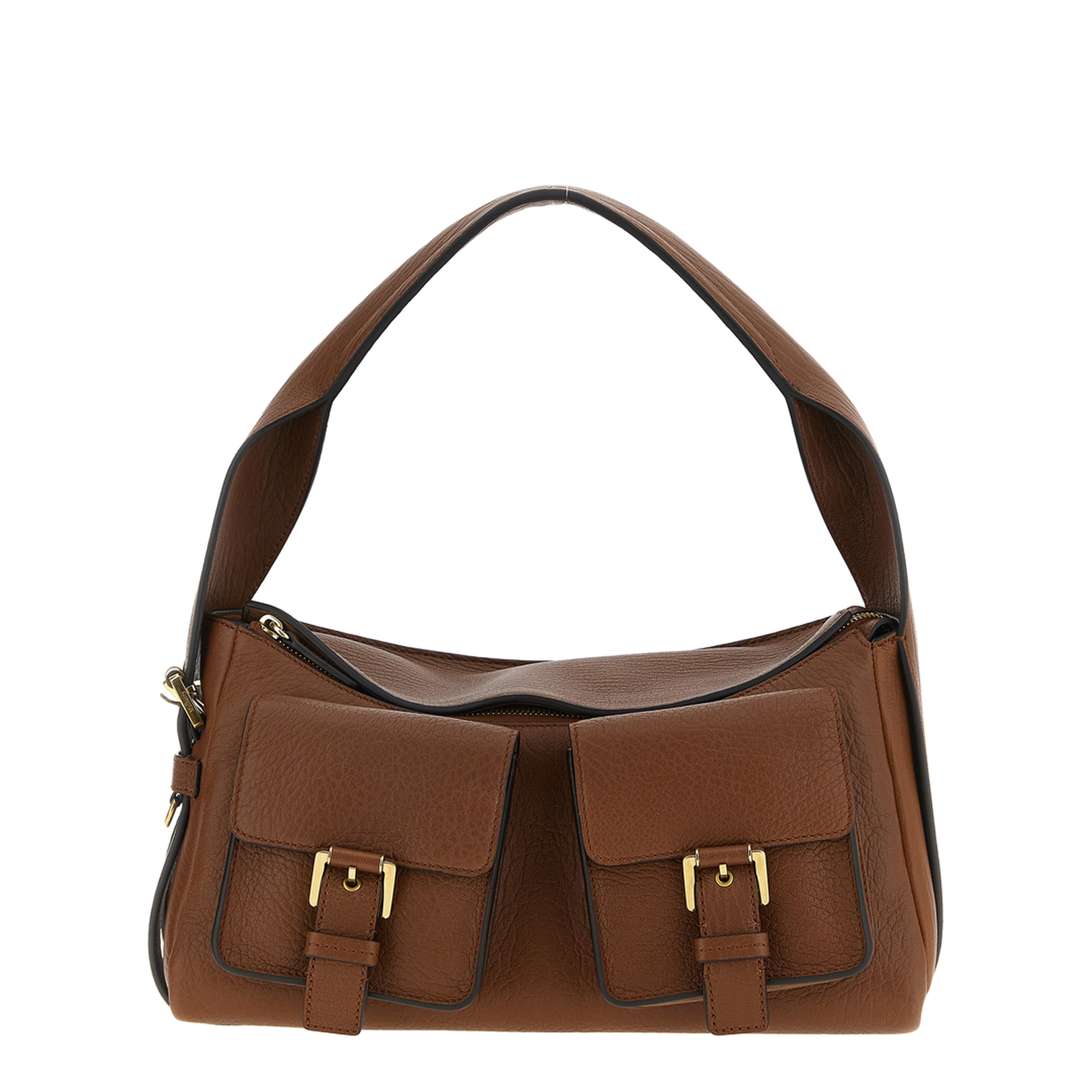 Grained Leather Shoulder Bag