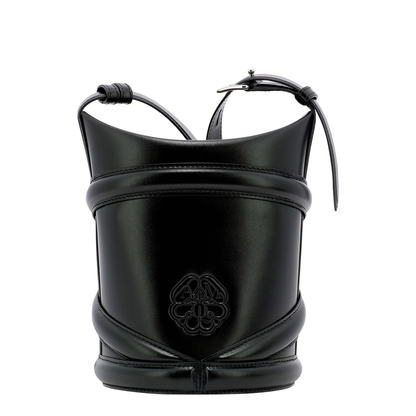 Black Leather The Curve Bucket Bag