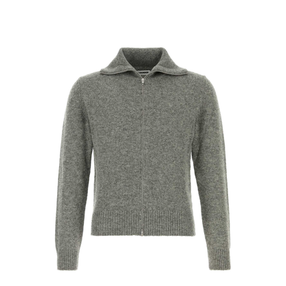 Grey Wool Blend Cardigan