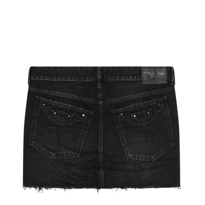 Black Denim City Mini Skirt
