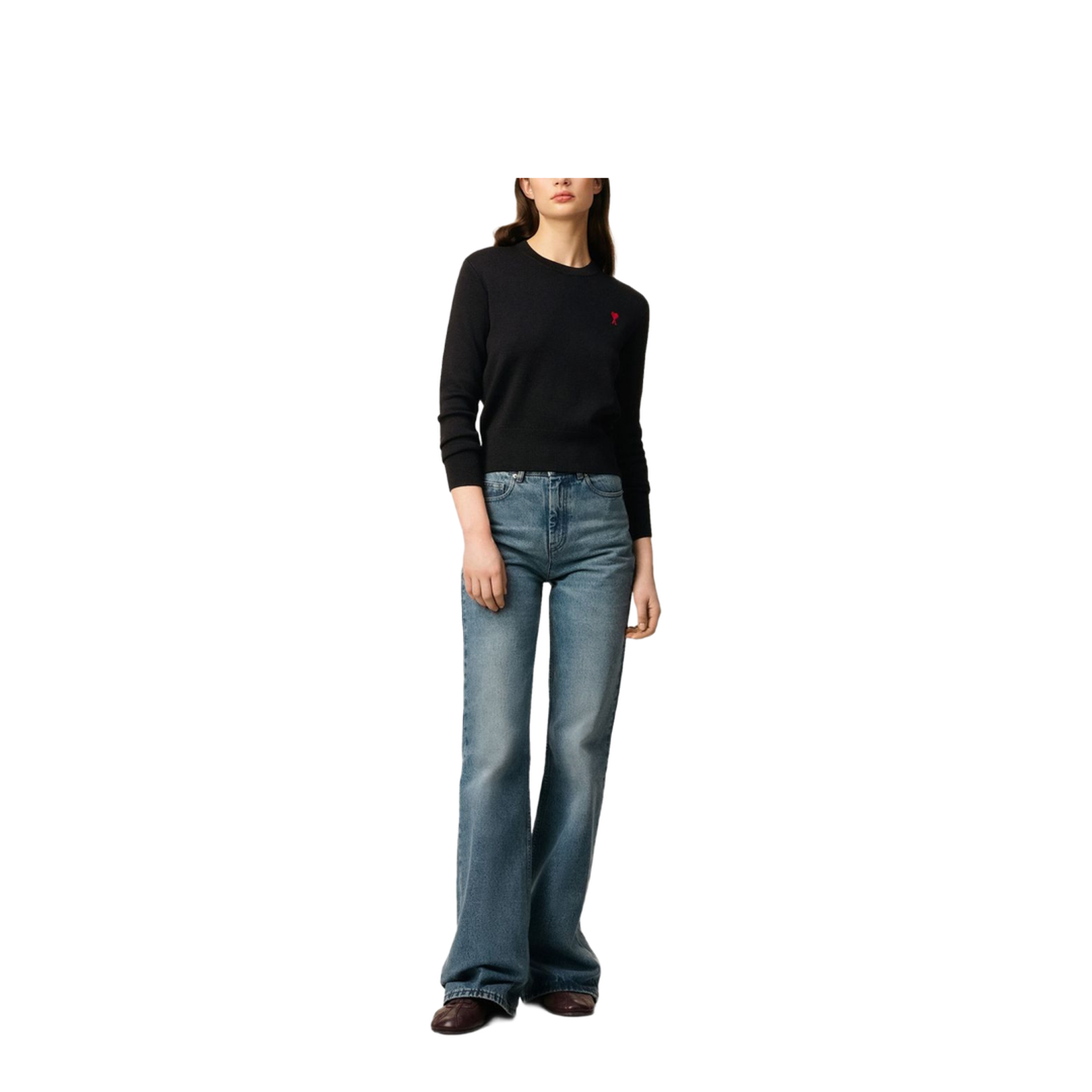 Black Wool Crewneck Sweater