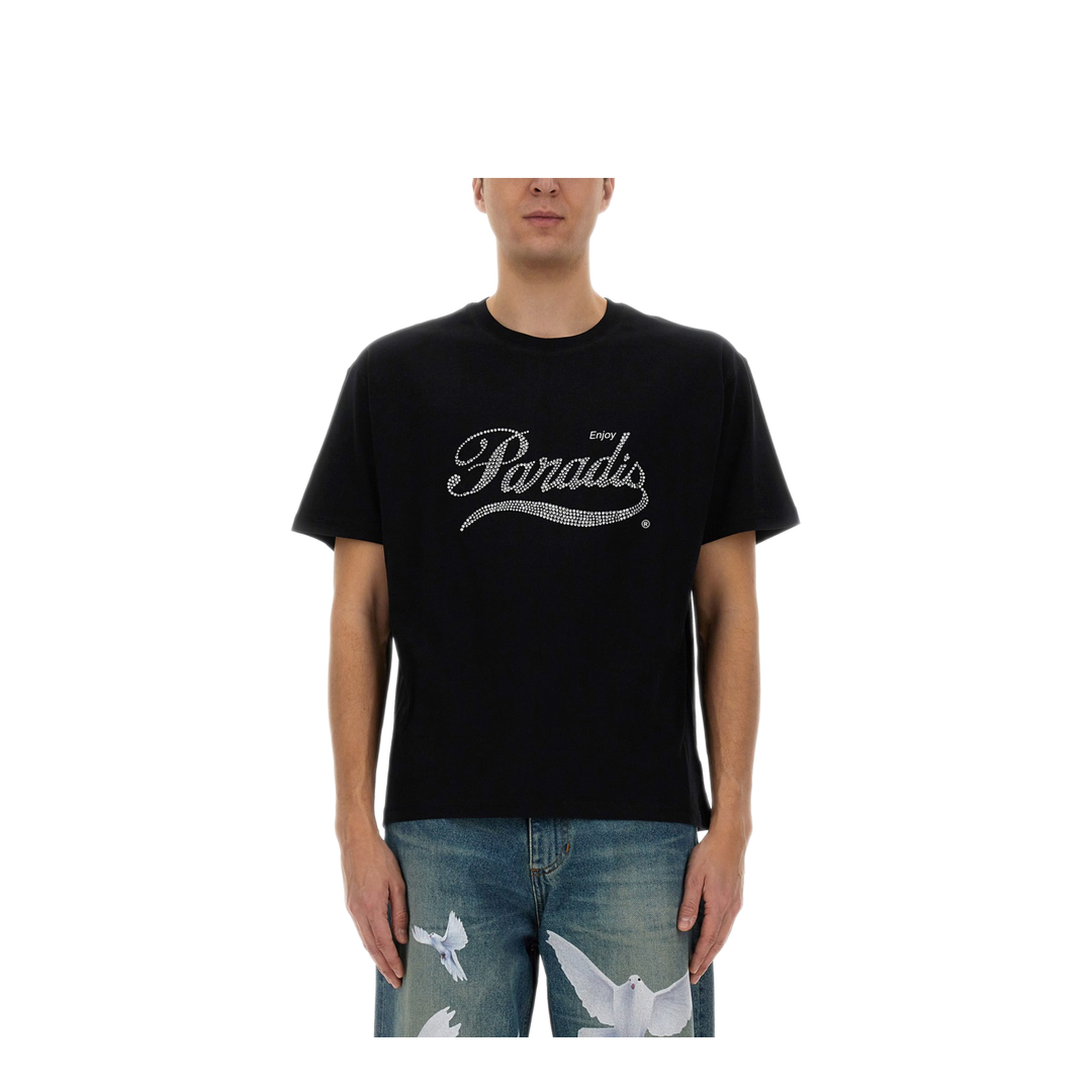 MAYFEYR - 3.PARADIS - Crystal Logo T Shirt - SS25100BLACK