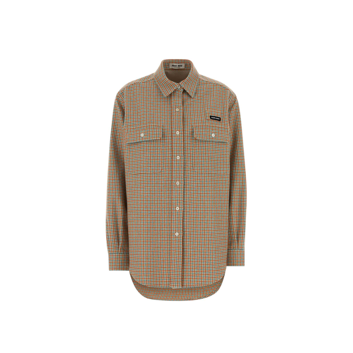 MAYFEYR - Miu Miu - Embroidered Flannel Oversize Shirt - MK2010SOOO19CSF0EH3