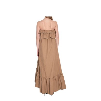 Cotton Twill Ruffle Dress
