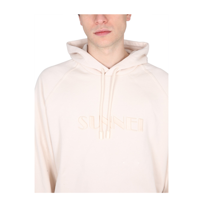 MAYFEYR - Sunnei - Beige Drawstring Hood Sweatshirt - MRTWXJER038JER010002A