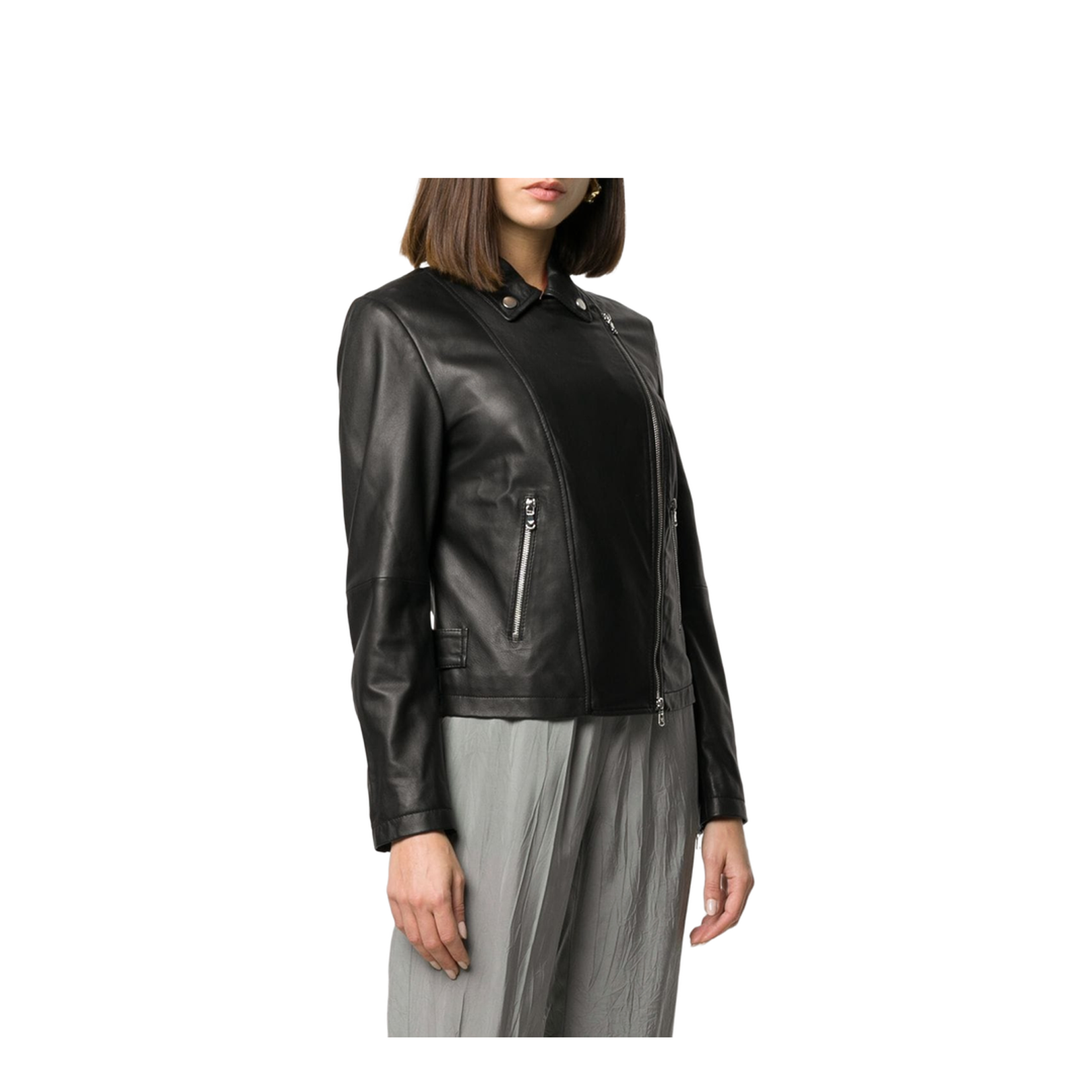 Leather Jacket in Black | Size 38