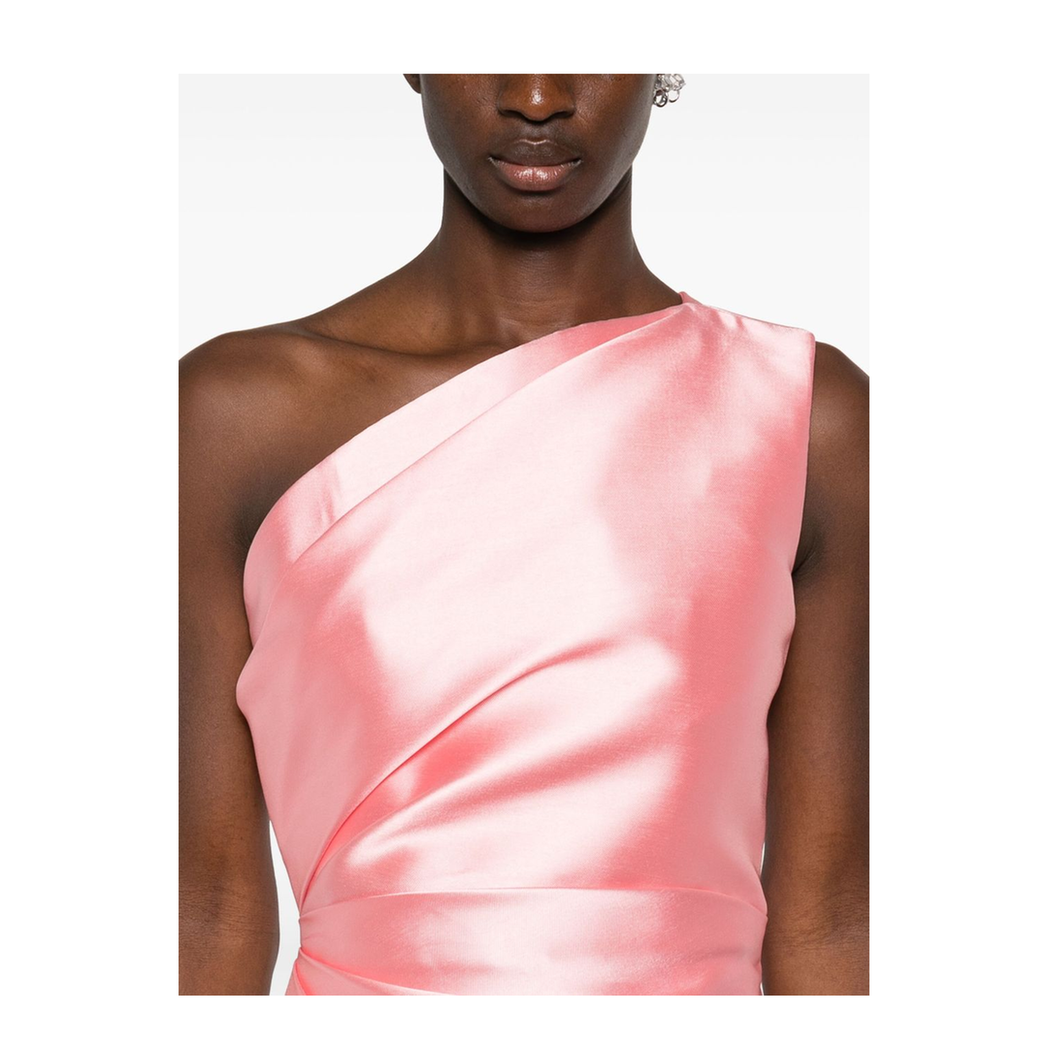MAYFEYR - Solace London - Elegant Embroidered Color-Block Dress - OS37025PALEPINK