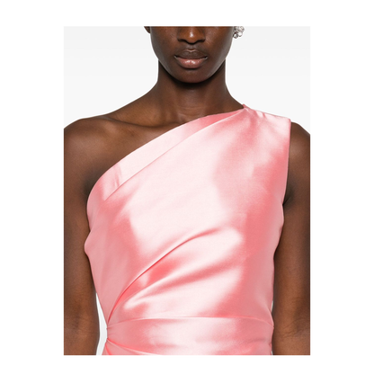 MAYFEYR - Solace London - Elegant Embroidered Color-Block Dress - OS37025PALEPINK