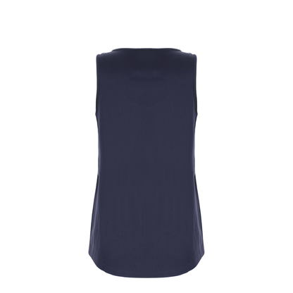 Navy Blue Stretch Silk Top