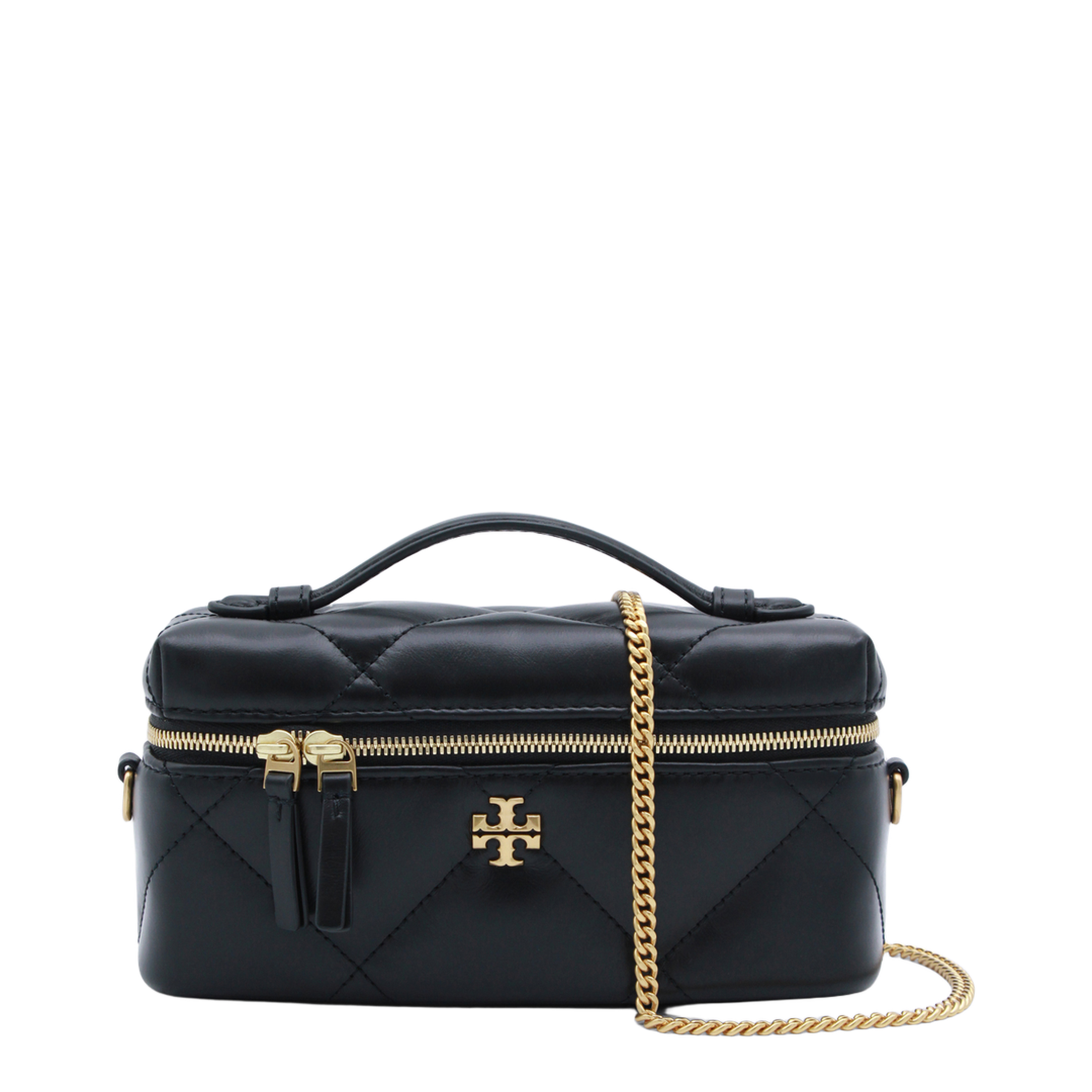 Kira Diamond Quilt Vanity Case - Black
