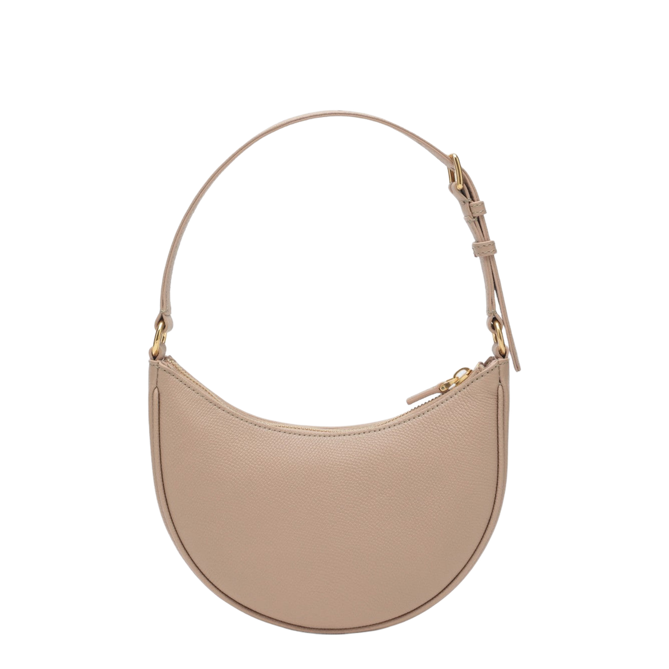VLogo Signature Mini Calfskin Hobo Bag - Beige