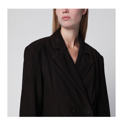 MAYFEYR - Rotate - Dark Brown Double-Breasted Suede Coat - 1165031111BCR22671111