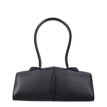 Linea Medium Sheep Leather Shoulder Bag - Nero