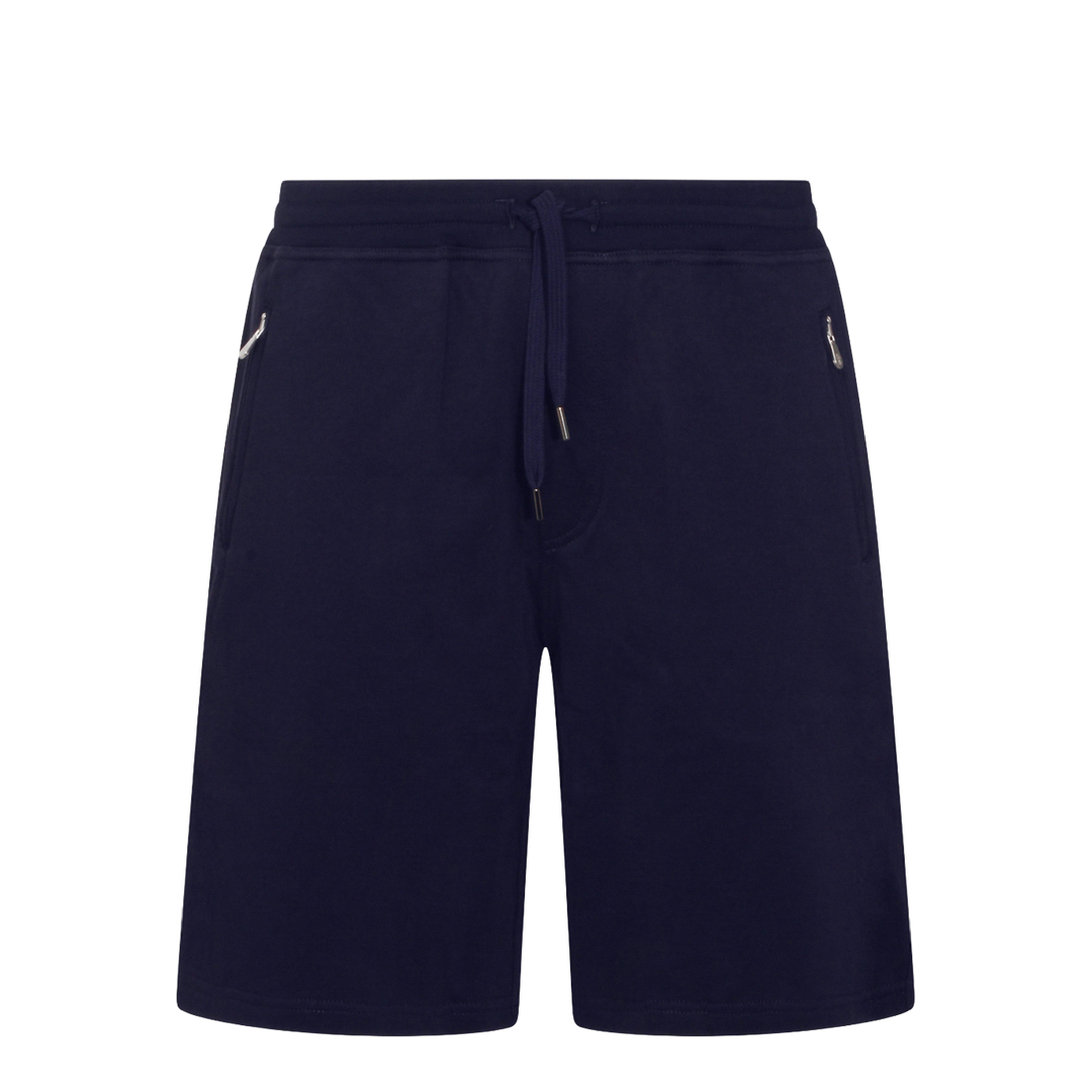 Techno Cotton Fleece Bermuda Shorts Navy Blue