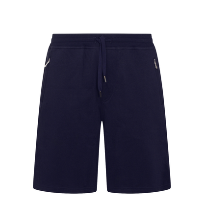 Techno Cotton Fleece Bermuda Shorts Navy Blue