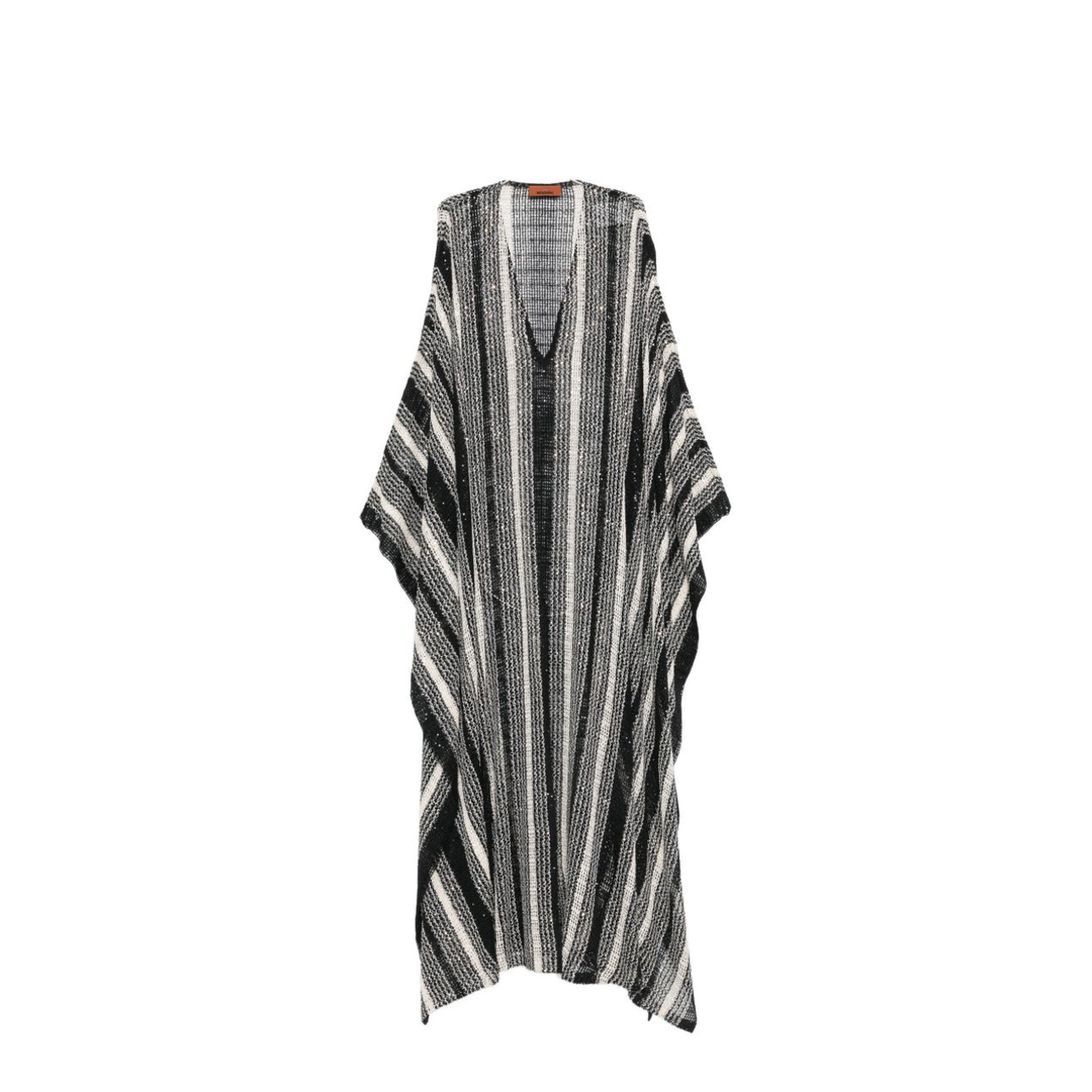 MAYFEYR - Missoni Beachwear - Long Mesh Caftan Cover-Up Black & White - MS26SQ2FBV00J7S91SR