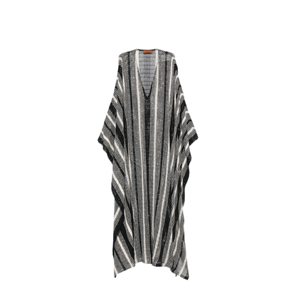 MAYFEYR - Missoni Beachwear - Long Mesh Caftan Cover-Up Black & White - MS26SQ2FBV00J7S91SR