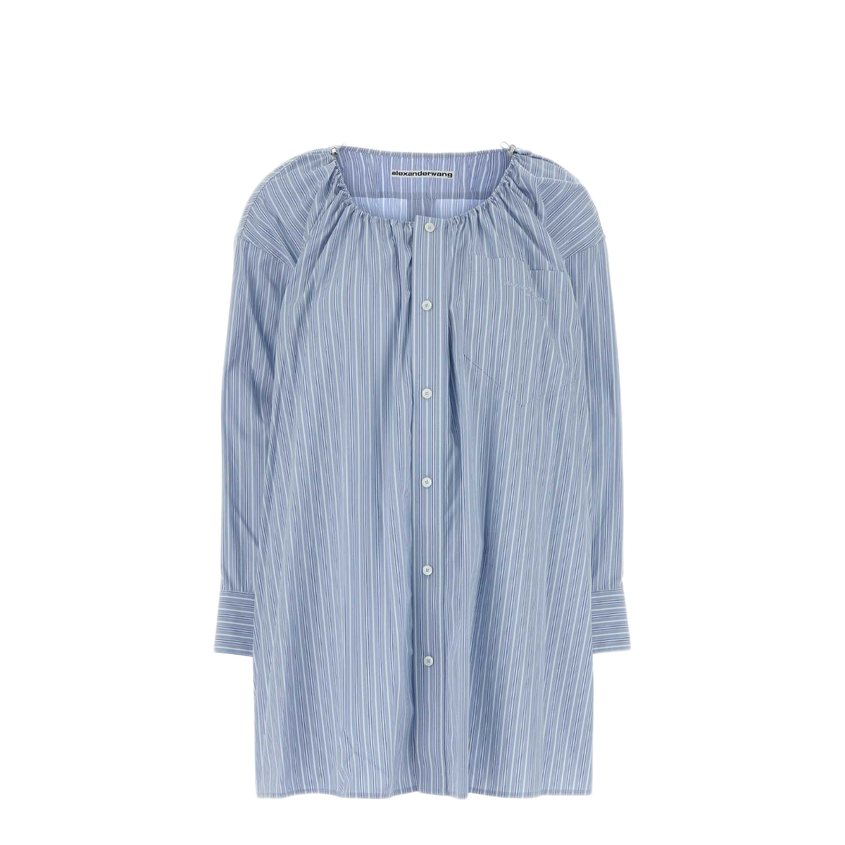 MAYFEYR - Alexander Wang - Button Down Shirt Dress With Scoop Bungee Neck - 1WC3266074458B