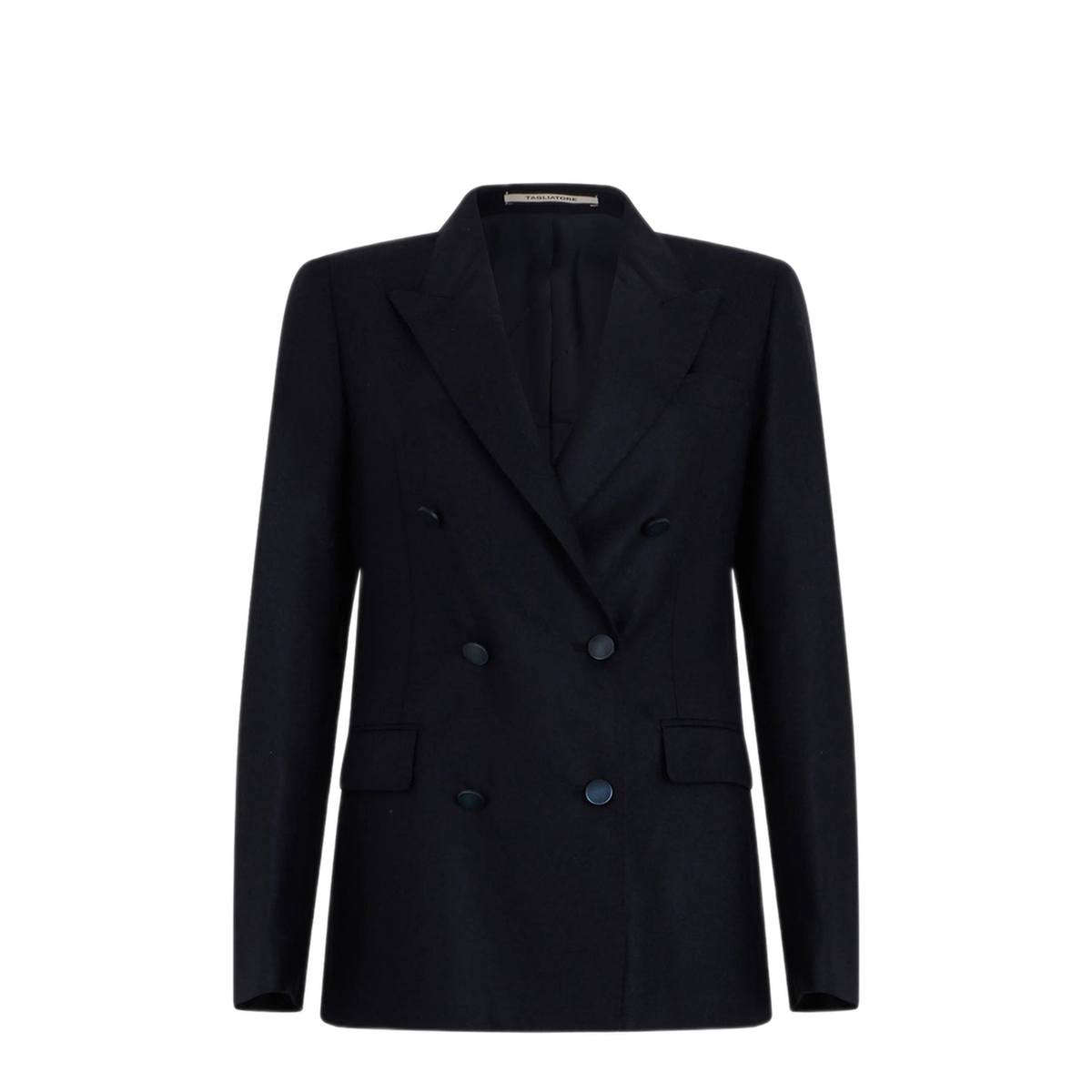 Black Double Breasted Wool Jacket