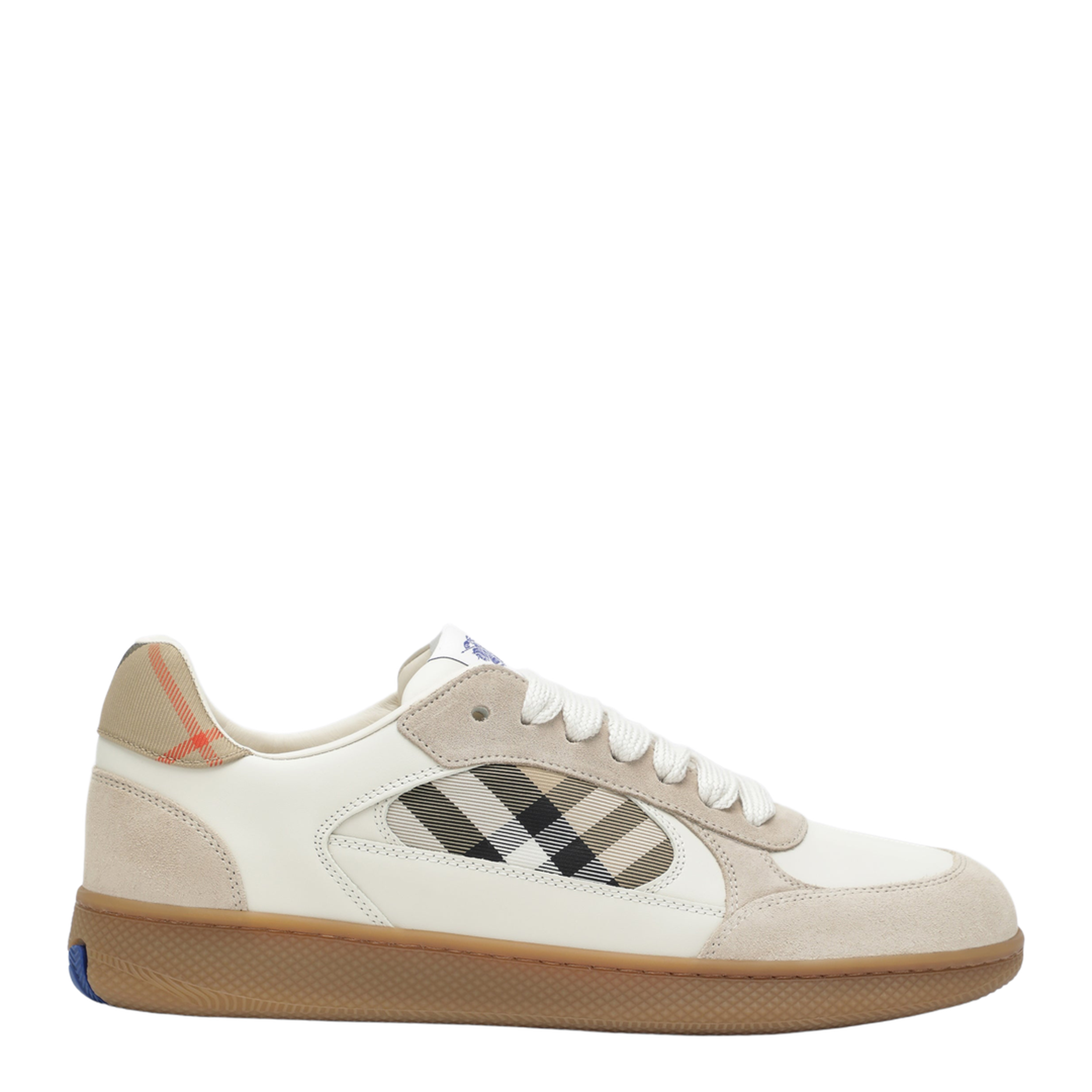 MAYFEYR - Burberry - Terrace Leather And Suede Sneakers With Beige Check - 8127510155362B5220
