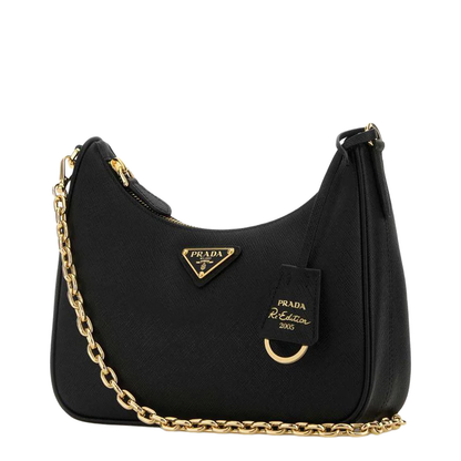 Black Leather Re-Edition 2005 Shoulder Bag