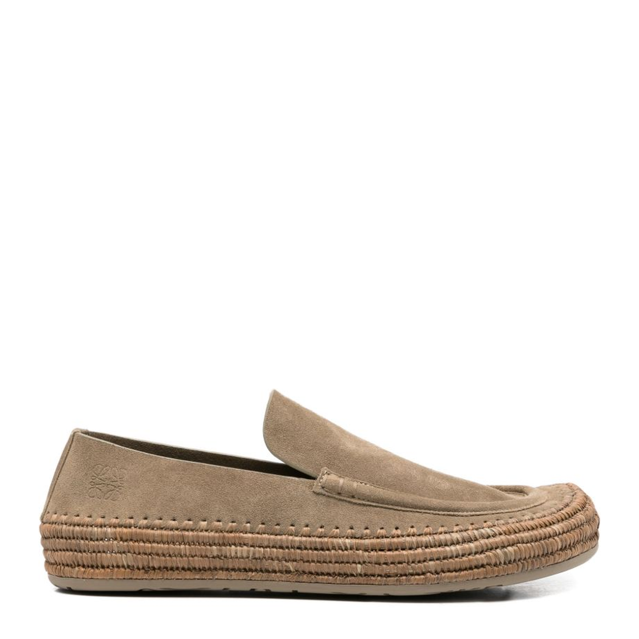 MAYFEYR - Loewe - Rio Loafers In Suede And Raffia Stone Grey - M616290X151250