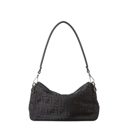Lui Medium Nylon & Calf Leather Shoulder Bag - Black