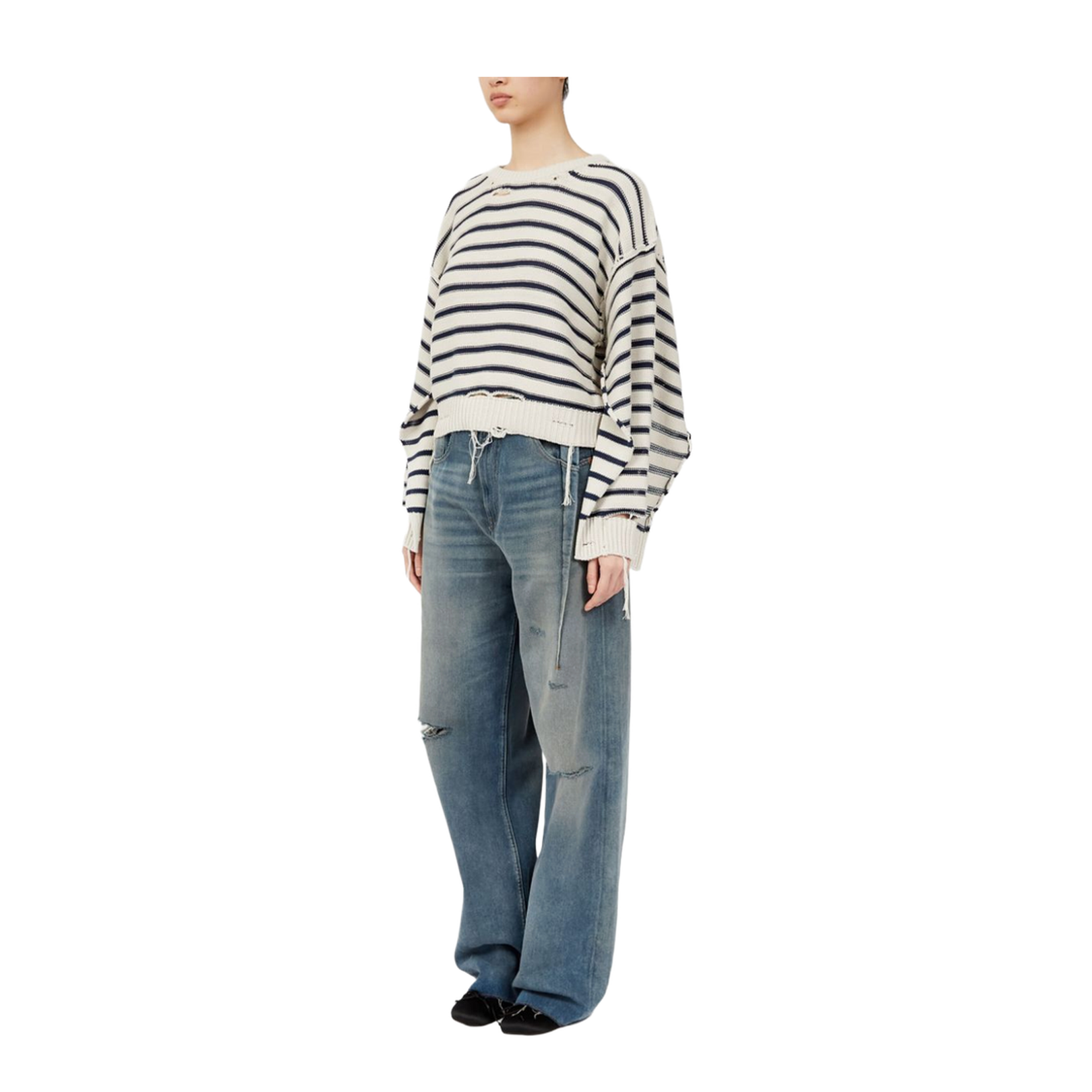 Cotton Knitted Striped Jumper