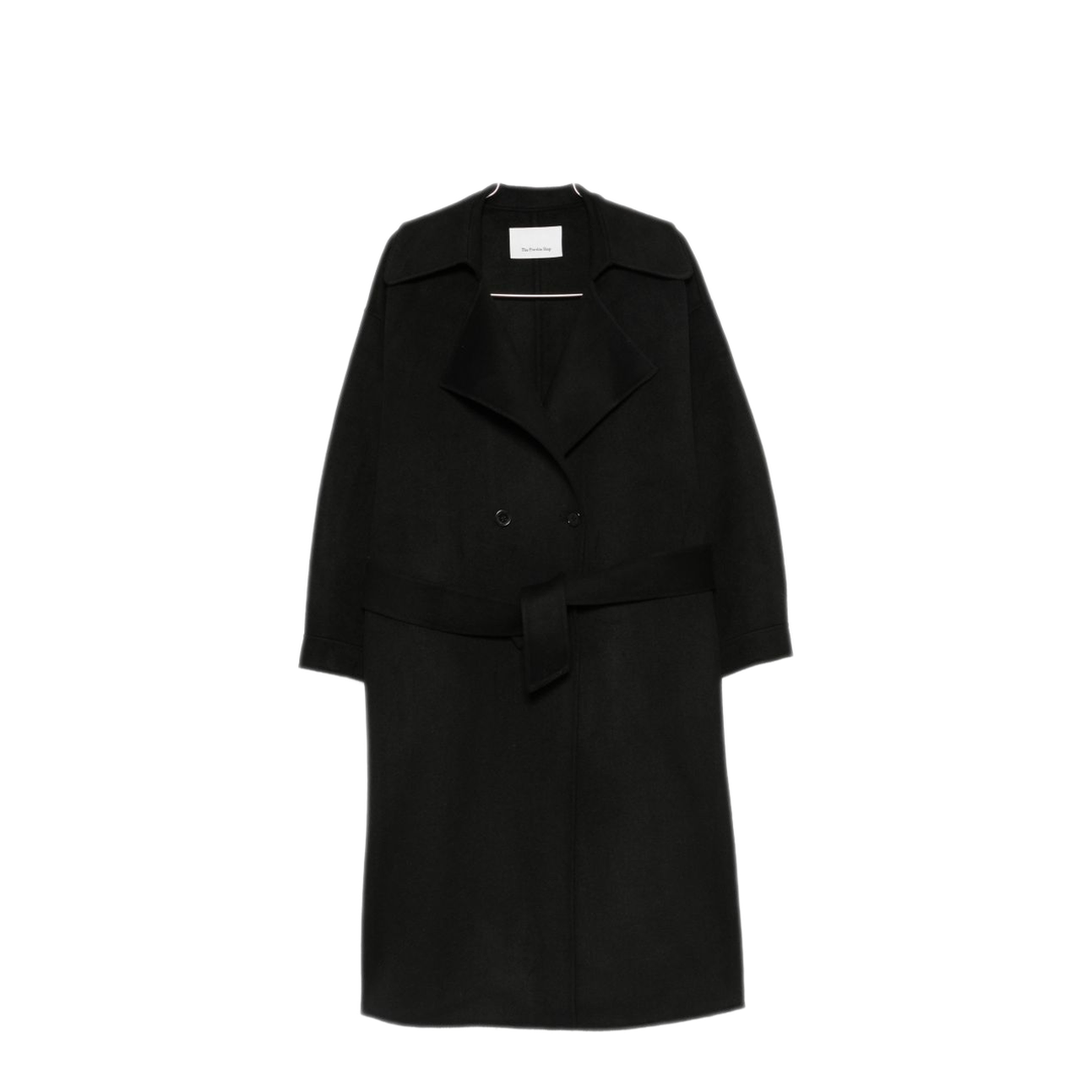 MAYFEYR - THE FRANKIE SHOP - Black Felted Texture Long Coat - COFS22682100BLACK