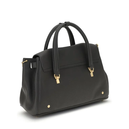 Leather Chain Strap Shoulder Bag Black